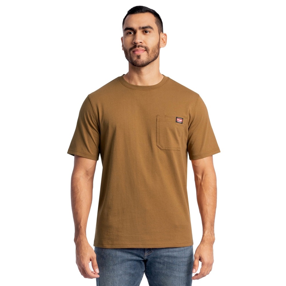 Wrangler Mens Heavyweight Pocket Tee Duck Brown Size XLT NWT